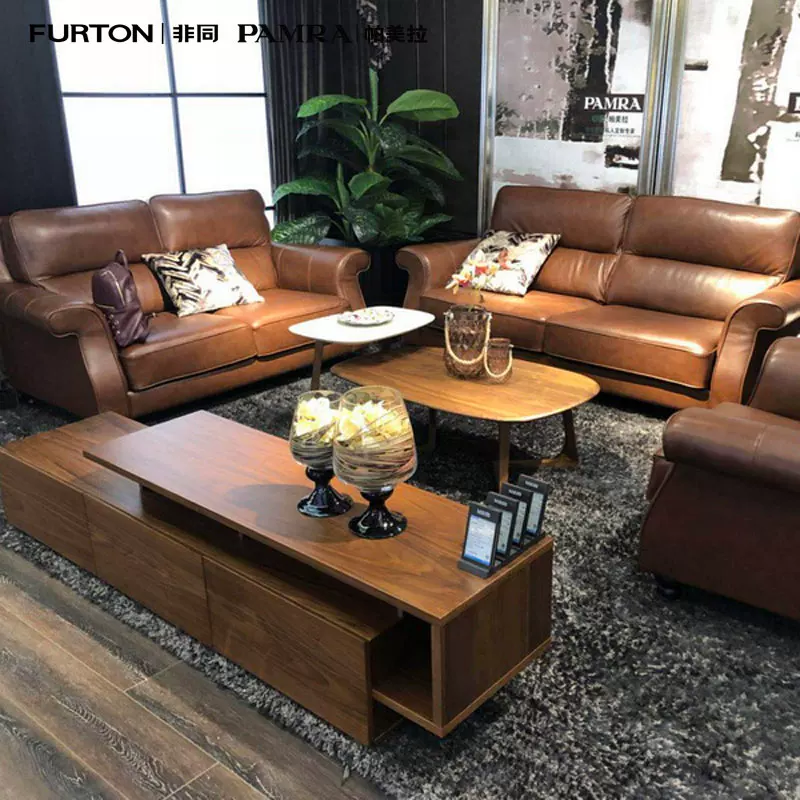 Classic sofa, retro brown design