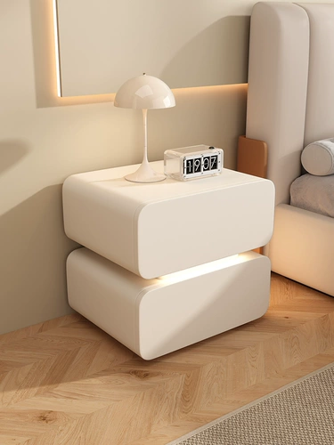 Умная прикроватная тумбочка Qinhuai в кремовом стиле, простой современный шкаф для хранения, светильник для спальни, роскошный высококачественный шкаф из цельного дерева