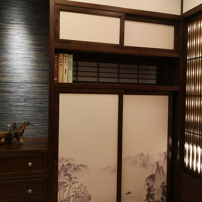 Clean water and residence USA Matsuhara wood color New Chinese tatami bed wardrobe One custom actually House