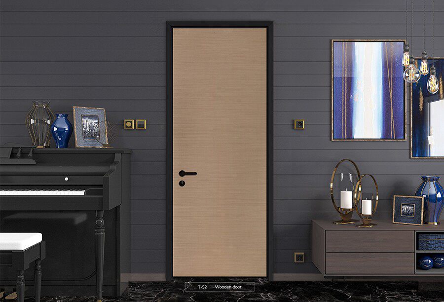 Open the wooden door and paint the door-T52