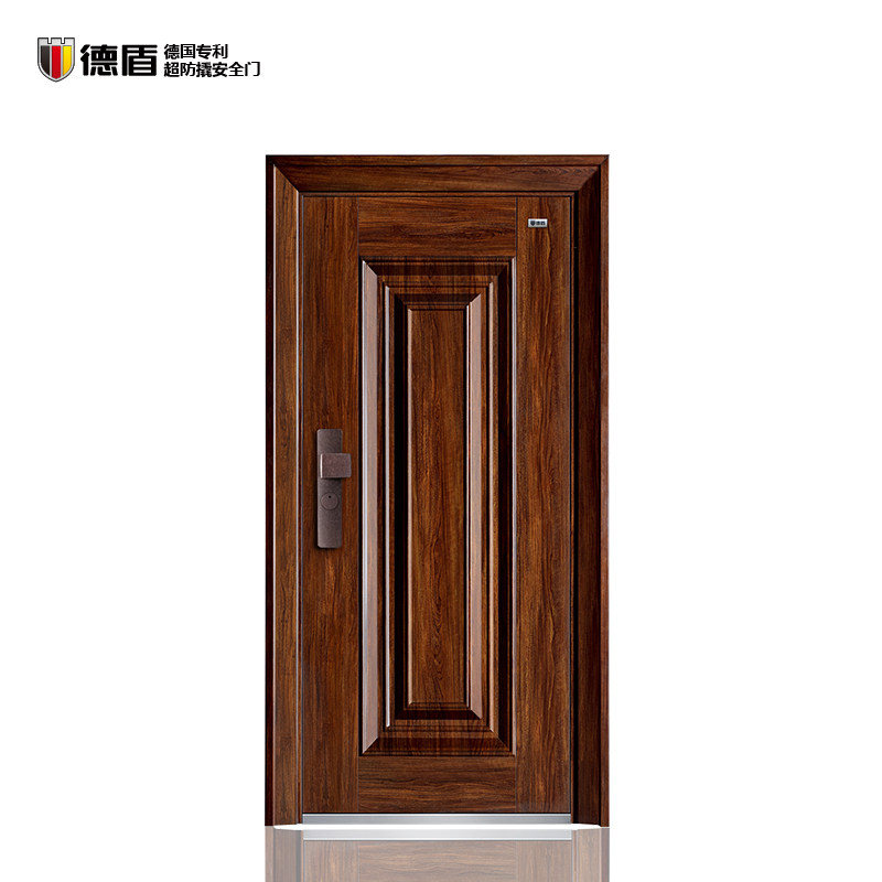 Deutsche Shield German Patent Anti-Prying Steel Entrance Safety Security Door Brief classic New Chinese Luther single door
