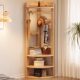 Meng Xiaoxiong Solid Wood Corner Coat Rack Space-Saving Bedroom Floor-Standing Clothes Rack Simple Storage Rack Organizer