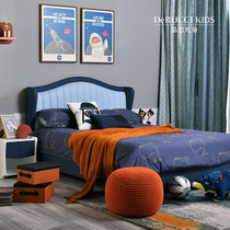 Mousse childrens Dolphin Bay leather art bed 1 5 meters BKB1-116 bed frame small apartment