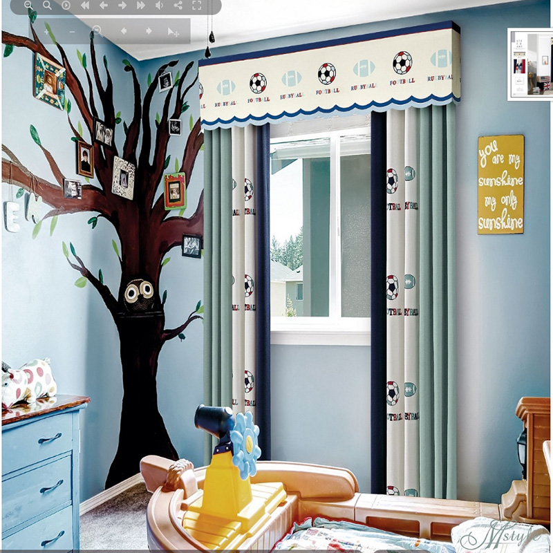 Ou Shi Lan Ting 2020 new environmental protection shading children's cartoon embroidery lace curtains