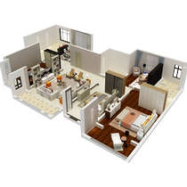 Bologna overall home decoration house decoration company full package decoration design renderings modern and simple