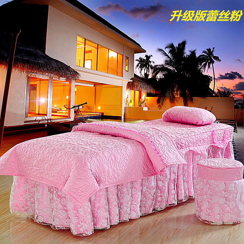 Jane màu khăn trải giường ren gia đình vận chuyển Bốn vẻ đẹp dầu gội đầu massage trị liệu massage thẩm mỹ viện bedspread dành riêng - Trang bị tấm ga giường spa giá rẻ