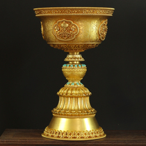 Huibao ghee B pure copper oil lamp holder Buddha front lamp Eight auspicious Changming lamp for Buddhist use Temple ornaments