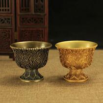 Tibetan Buddhist tantric pure copper eight auspicious eight bowls for water cups for bowls carved patterns pure copper water bowls