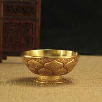 Buddhist tantric pure copper water supply bowl eight auspicious carvings seven cups exquisite carvings for Buddha holy water Cup Buddha temple ornaments