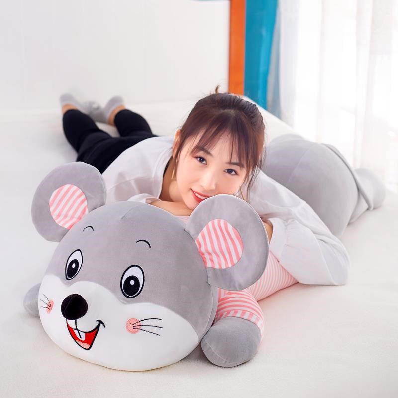 Cute Mouse paparazzi wool suede toy strip pillowy doll girl girl sleeping with pillow bed girl doll