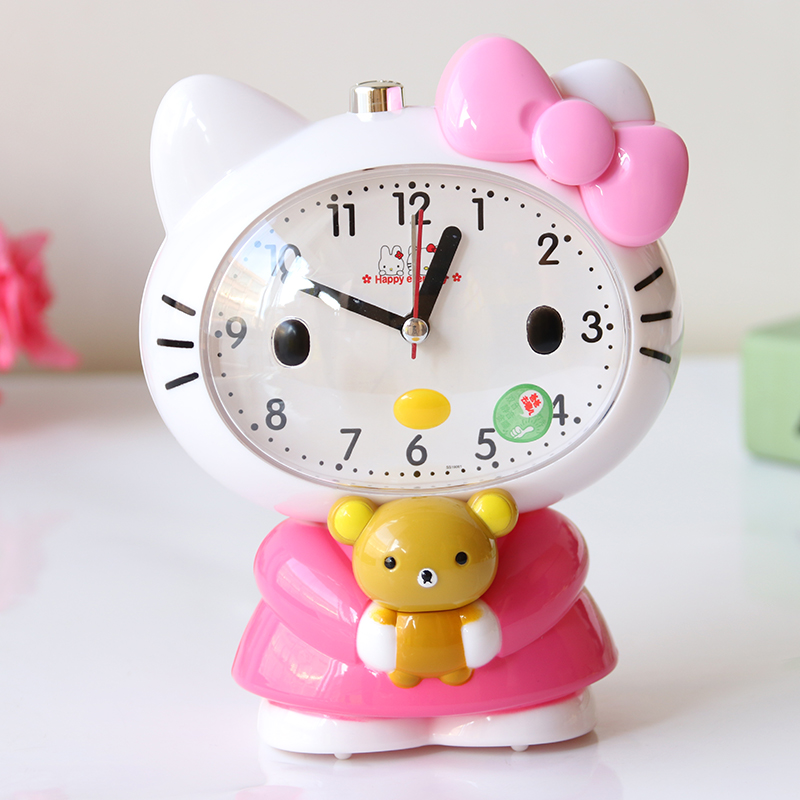 Student cute cartoon mute night light creative fashion children can talk voice bedside bedroom multi-functional alarm clock