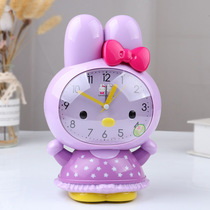 Upgraded dual alarm silent night light snooze talking cartoon voice student Childrens creative music small alarm clock