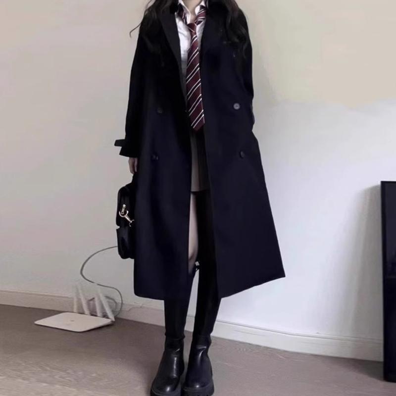 Black Trench Coat for Women, Mid-Length, 2026 Spring and Autumn New Style, Korean Style with a High-End Feel, Petite British Style Coat Black Trench Coat for Women, Mid-Length, 2026 Spring and Autumn New Style, Korean Style with a High-End Feel, Petite British Style Coat