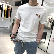 2022 summer 65084 mens fashion minimalist trend round neckline full cotton short sleeve T-shirt Pineapple Embroidered Vegetarian Noodle Day