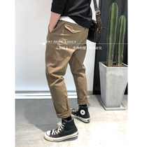 Grey Tune 2021 Fall new 5018 Mens fashion Loose Cone Little Foot Broadleg Casual Pants 100 Hitch Fashion Tide