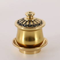 Pure Brass Band Cover Lotus Water Supply Cup Brass Fo front Guncup Buddhas Bodhisattva Bodhisattva Bodhisattva Purified Cup Full Copper Wine Glass