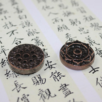 Pure copper small incense stove Lotus Jiukong fragrant seat Mini small fragrant frame line fragrant stick fragrant and fragrant incense stove Zen Sermon