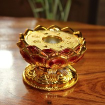 Tibetan hand-cranked warp wheel base gold-plated Lotus warp tube bracket resin painted eight auspicious socket