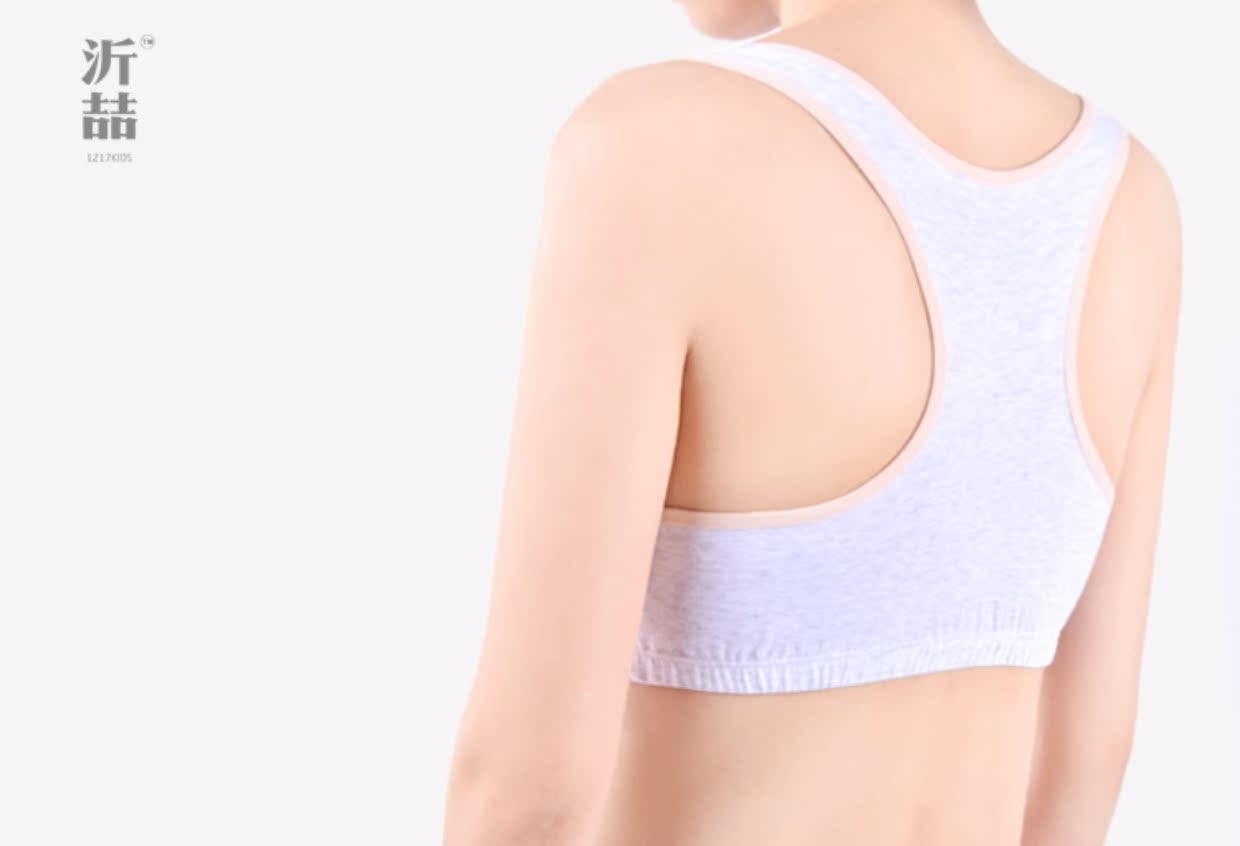 Cô gái đồ lót vest phong cách mùa hè mỏng phần cotton Cô gái áo ngực phát triển thời trung học sinh đeo vai không có vòng thép ao lot nu
