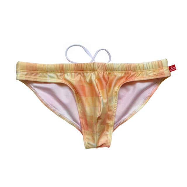 Lifting masculine print men's beach low-waist swimming trunks drainage line men's triangle swimming trunks