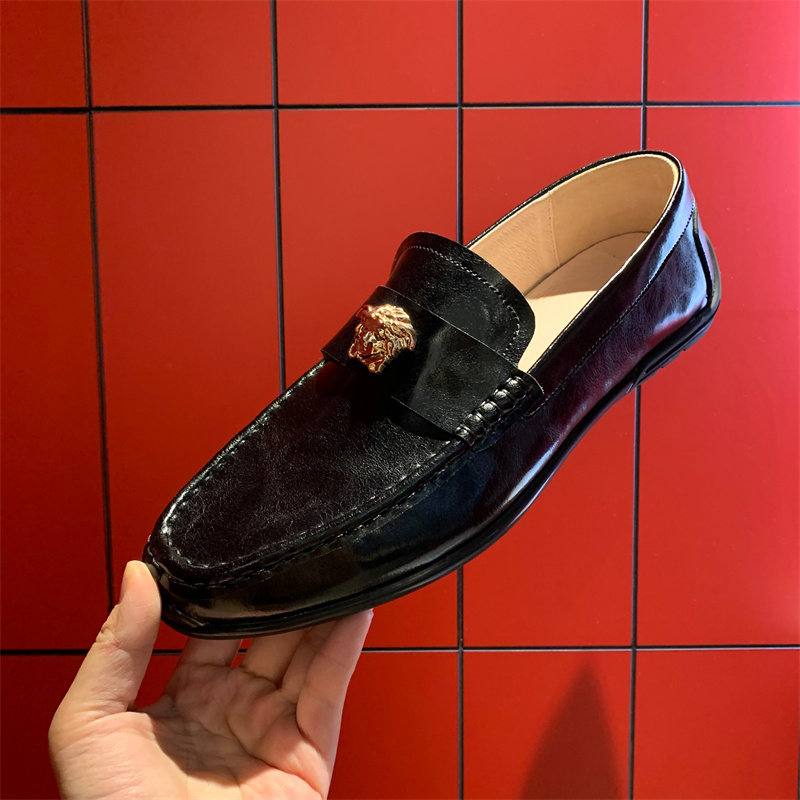 European station new leather bean shoes male leather shoes social spiritual guy Lefu shoes casual men shoes tide shoes