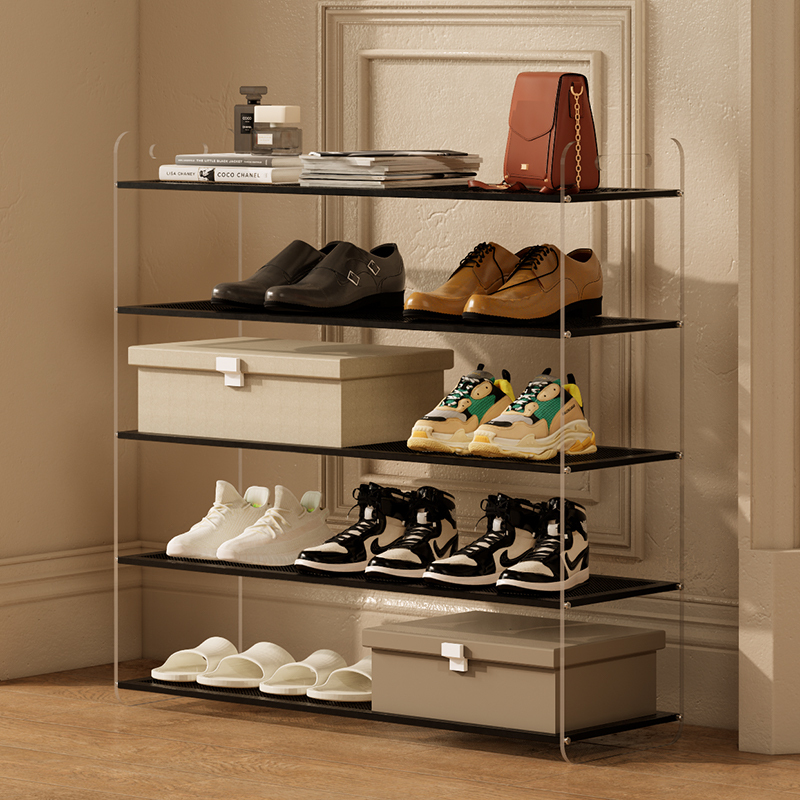 Acrylic Shoe Rack, Floating Type, Multi-Layer Shoe Storage Rack for Home Entrance, Iron Art Transparent Shoe Rack for Hallway