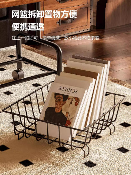 日本进口MUJIE沙发边几可移动客厅小推车置物架小茶几家用小桌子