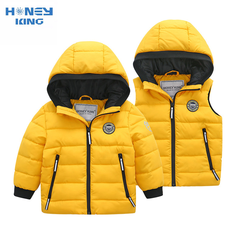 Boys and girls cotton-padded jacket new British winter clothes children's clothing windproof cotton jacket small and medium-sized children baby thickened cold-proof jacket