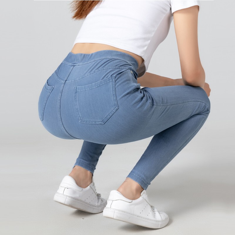 Four-Way Stretch Denim Jeans for Women, Thin Style for Spring and Summer, Elastic High Waist, Slim Fit, Plus Size, Ice Silk, Slimming Effect Four-Way Stretch Denim Jeans for Women, Thin Style for Spring and Summer, Elastic High Waist, Slim Fit, Plus Size, Ice Silk, Slimming Effect