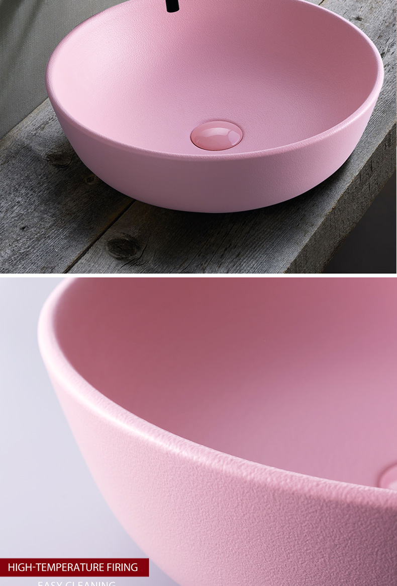 Pink stage basin square art of jingdezhen ceramic household lavatory toilet lavabo simple small bathroom