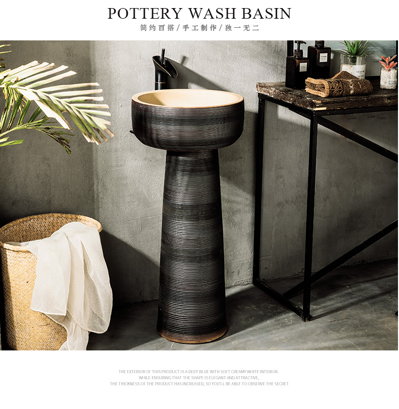 Pillar industry wind bar retro ceramic lavatory basin one of the basin that wash a face to wash your hands, small family the console