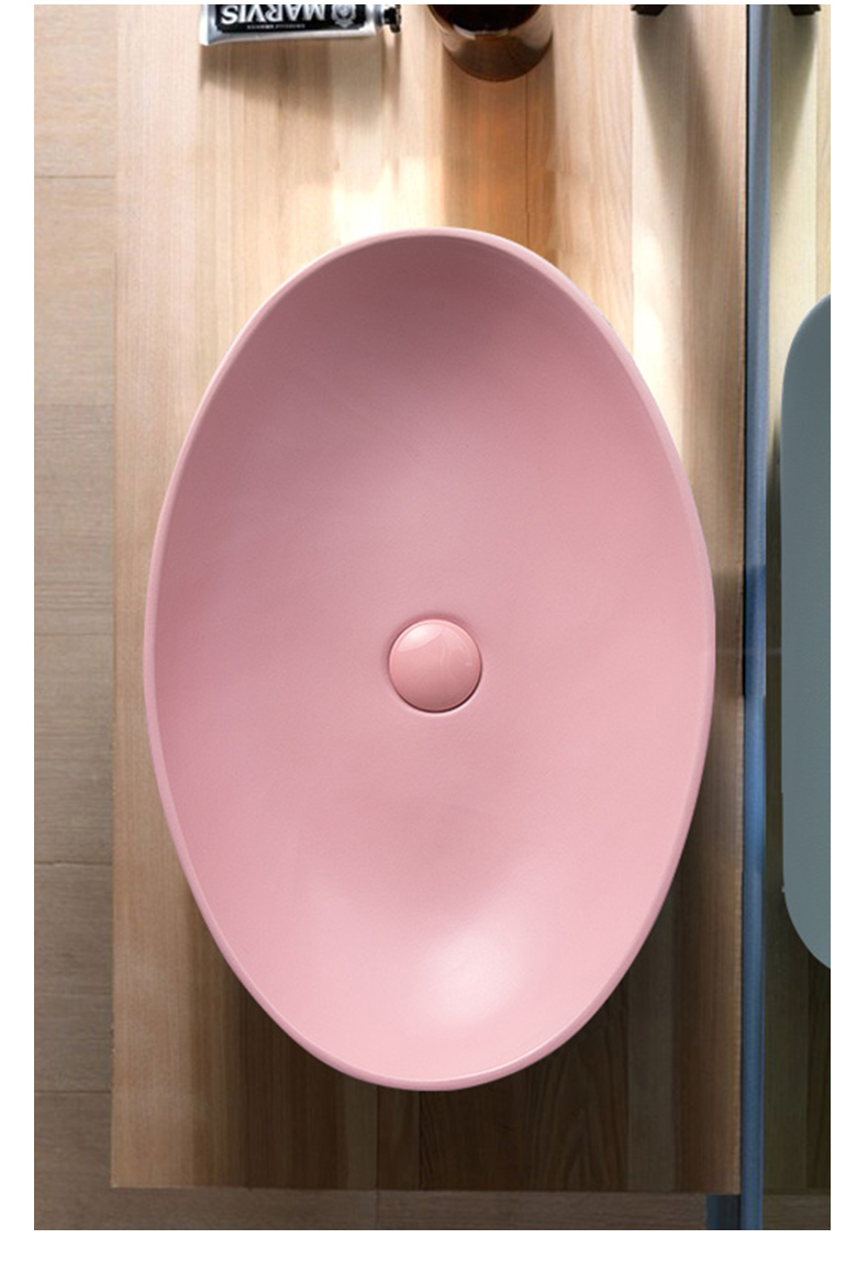 Pink stage basin sink basin balcony ceramic lavabo single basin of small family toilet basin simple household