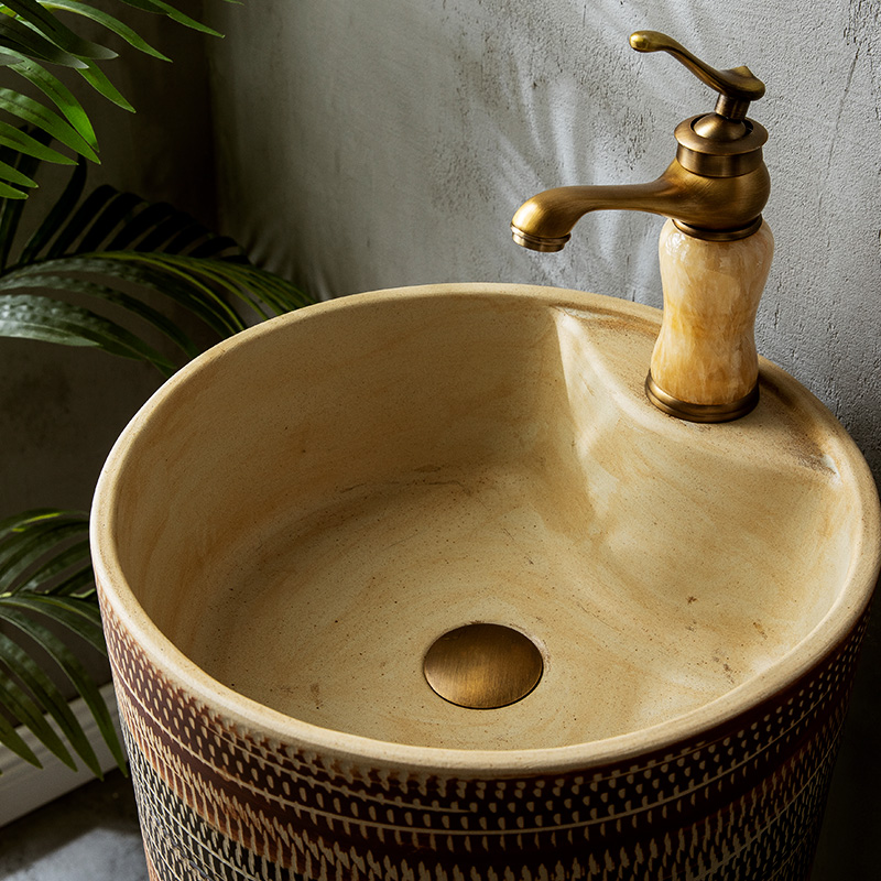 Restore ancient ways is suing basin one courtyard floor pillar lavabo sinks ceramic simple wash one pool