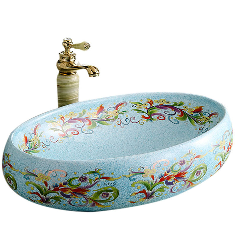 Ceramic lavabo rounded square basin European household decoration art commode toilets toilet basin basin