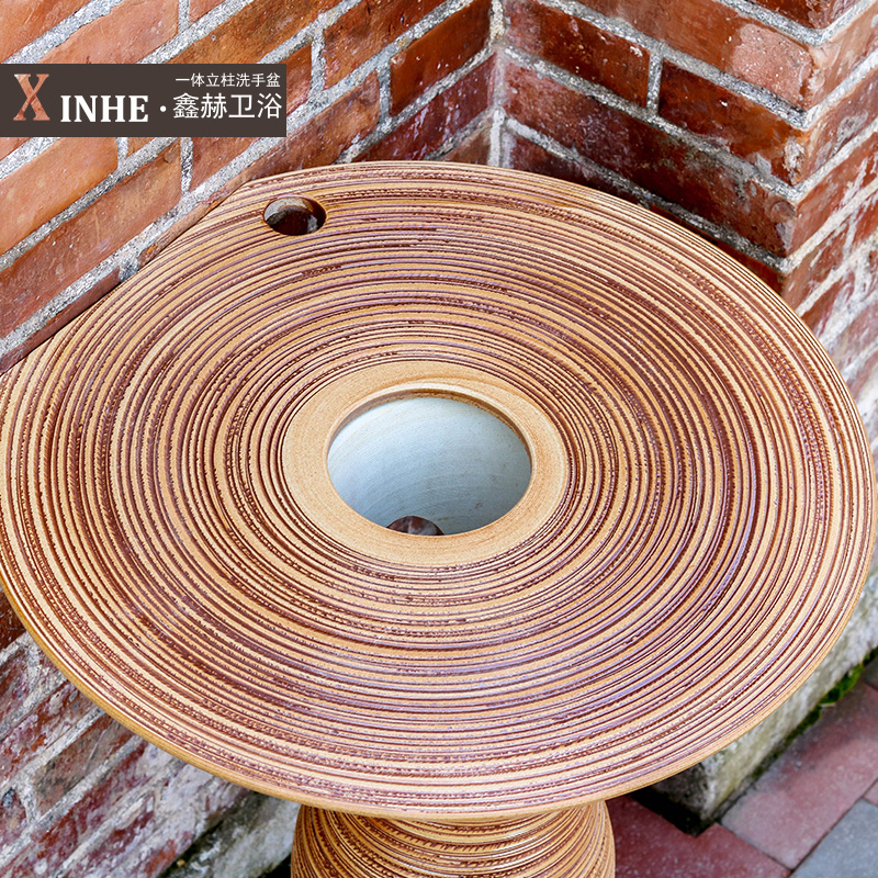 Ceramic pillar lavabo household small family toilet basin column is suing ground integrated art commode