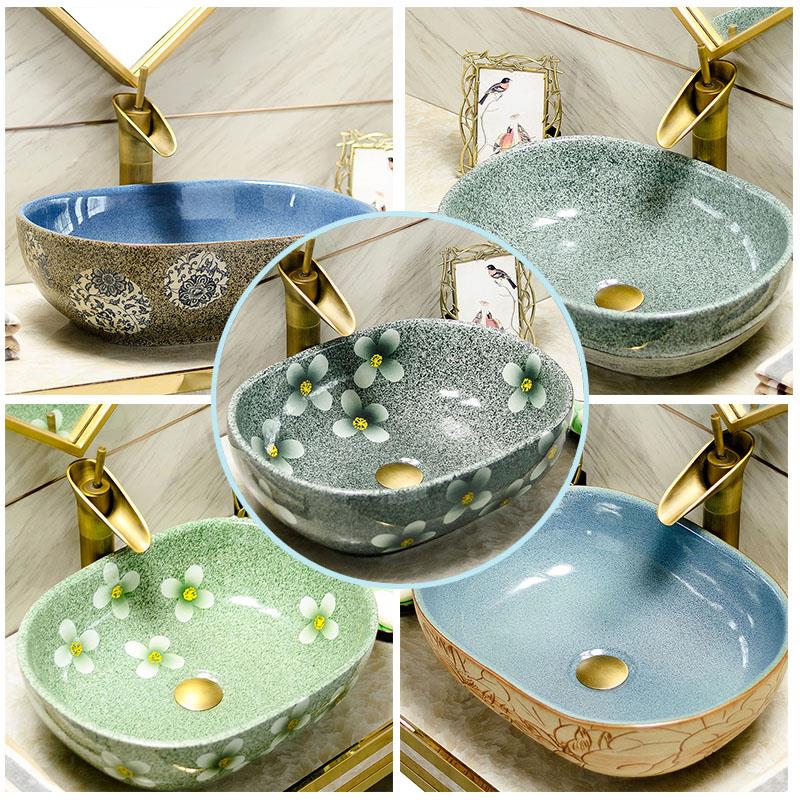 On the ceramic basin sink oval household American art basin bathroom toilet Nordic basin washing a face