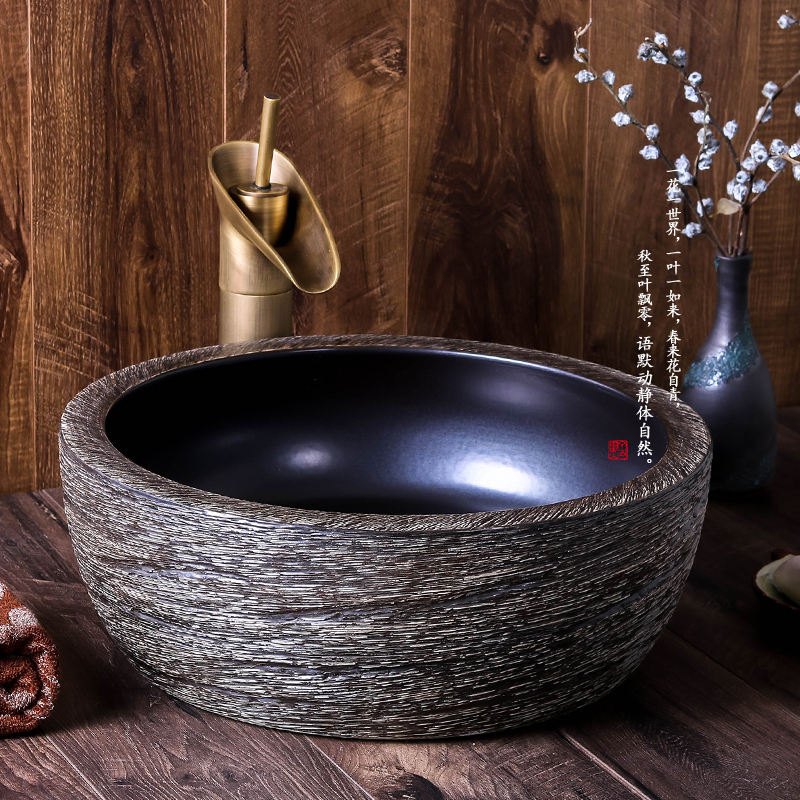 On circular Chinese continental basin of jingdezhen ceramic lavabo household art hotel toilet bowl lavatory