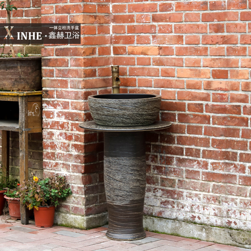 The Column Column basin sink ceramic small basin bathroom simple one floor balcony toilet commode pool