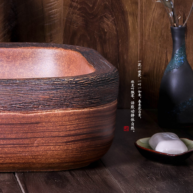 The stage basin of jingdezhen ceramic sink square Chinese style restoring ancient ways of creative art hotel toilet washs a face plate