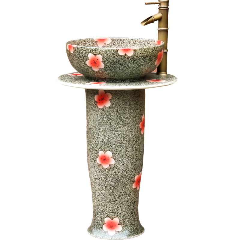 Toilet lavabo ceramic column type balcony one retro art basin basin pool face basin of vertical column