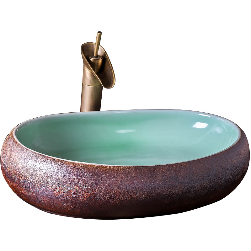 The stage basin of jingdezhen ceramic lavabo oval art hotel toilet lavatory Chinese style restoring ancient ways is individuality