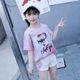 7 bé gái áo thun ngắn tay 8 cotton 9 hè Hàn Quốc 10 công chúa 11 bé gái nửa tay nửa trắng 桖 12 tuổi 13