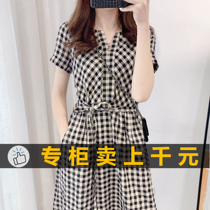 First-line brands high-end foreign trade export Yu single-tailed single-cut womens clothing big cards flax cotton linen jumpsuits dresses