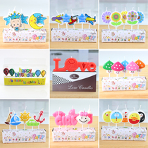Childrens birthday cake candle digital English cartoon music candle party with creative baking tools