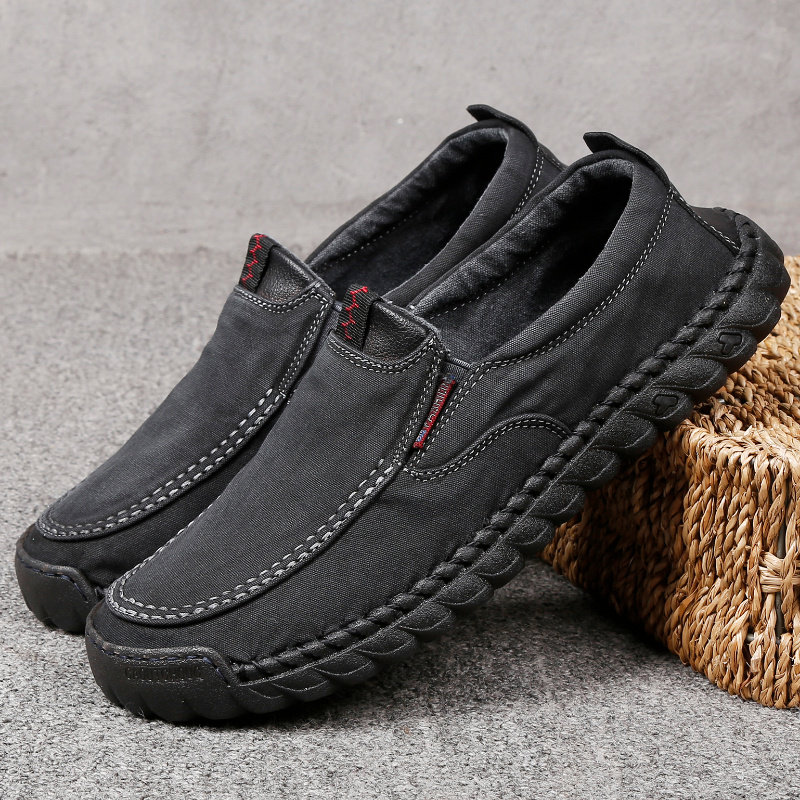 Old Beijing cloth shoes men's official flagship store Soft-soled non-slip cattle tendon bottom breathable deodorant middle-aged dad casual shoes