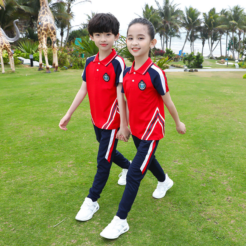 Kindergarten uniform summer cotton short-sleeved suit primary school uniform sportswear trousers children's summer class uniform - Taobao