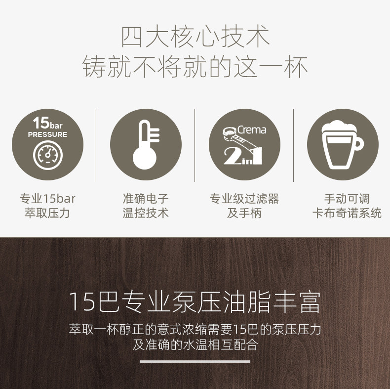 意大利德龙 ECP35.31 15泵压 意式泵压式半自动咖啡机 图5