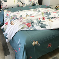 After sale no completa garden wind thickened all cotton twill linen single piece double quilt cover pure cotton four-piece set AB version matched