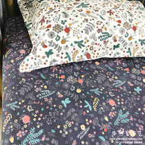 High quality forest series small floral cotton rough cloth bed sheet set cotton printing thickened canvas mat linen double