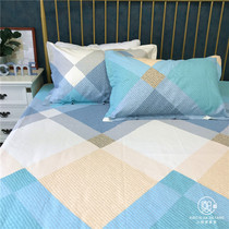 Recommended quality pure cotton old coarse cloth linen summer cotton linen three sets full cotton thickened canvas brief grid sheet